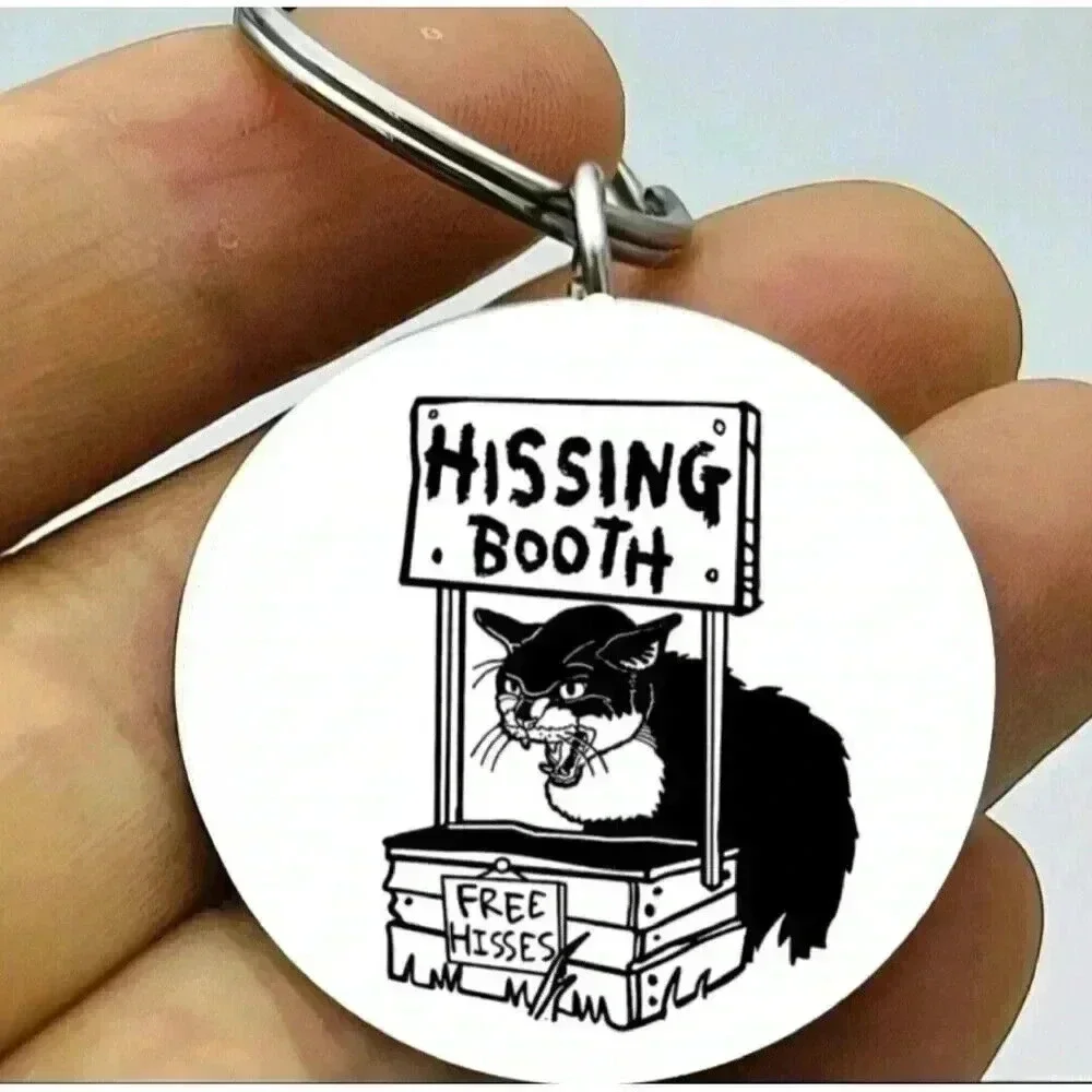 Kitty Cat Hissing Hot Funnh Cute Booth Keychain
